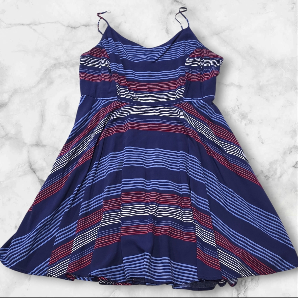 Old Navy Spaghetti Strap Dress Red White Blue Stripes Size Xtra Large (XL) C19